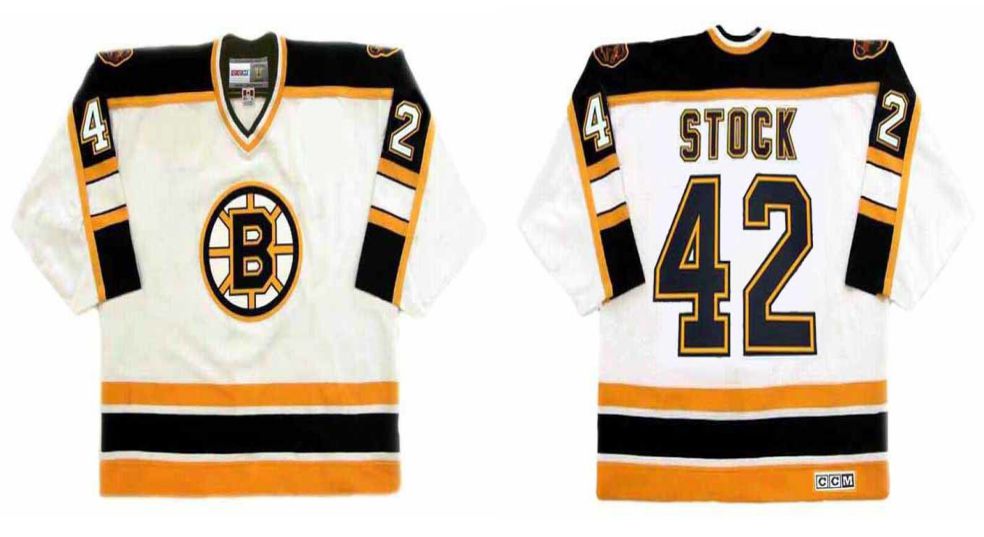 2019 Men Boston Bruins 42 Stock White CCM NHL jerseys